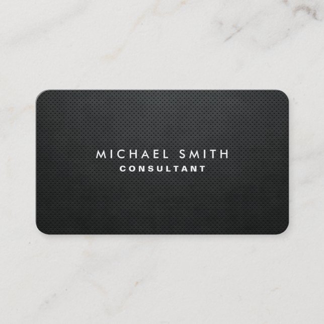 Carte De Visite Élégant Moderne Simple Uni Noir Professionnel (Devant)