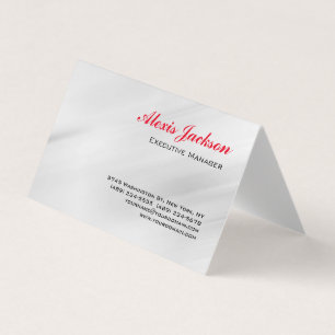 Carte De Visite Élégant Moderne Style Contemporain Gris Rouge