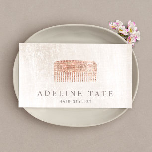 Carte De Visite Élégant moderne Styliste de cheveux Rose Gold Sequ
