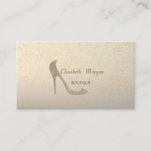 Carte De Visite Élégant Moderne Talon Haut, Confettis Dorés