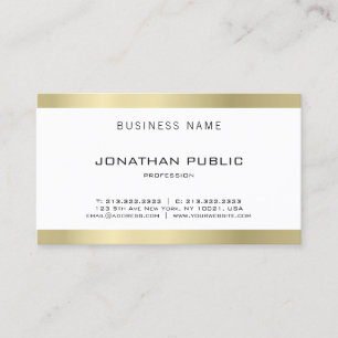 Carte De Visite Elégant Moderne tendance Or Look Plat Luxe Luxe