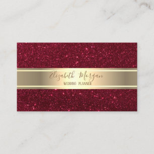 Carte De Visite Élégant Moderne Tendance Paillettes Rouges Rayure