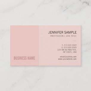 Carte De Visite Élégant Modish Blush Rose Créatif Plaine tendance