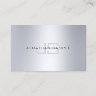 Carte De Visite Élégant Monogram Argent Look Simple Luxe simple