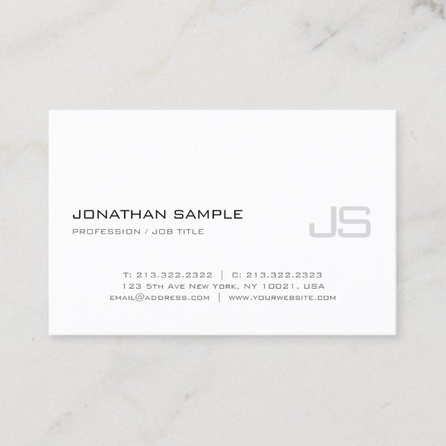 Carte De Visite Élégant Monogram Plain Moderne Design élégant Popu (Devant)