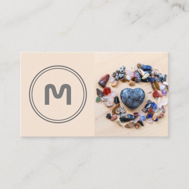 Carte De Visite Élégant monogramme à deux tons petites pierres de  (Devant)