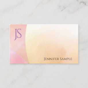 Carte De Visite Élégant Monogramme Aquarelle Moderne Simple Conçu