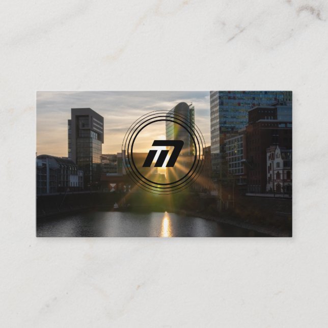 Carte De Visite Élégant monogramme architecture moderne bâtiments (Devant)