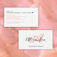 Élégant Monogramme Coral rose noir Nom du script