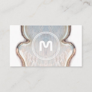 Carte De Visite Élégant monogramme de menuiserie en bois clair c