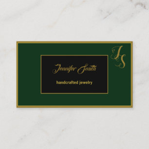 Carte De Visite Élégant Monogramme et logo personnalisé noir no