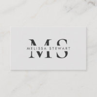 Élégant monogramme moderne gris clair professionne