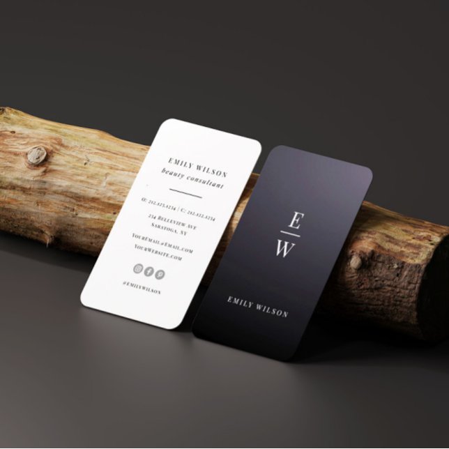 Carte De Visite Élégant Monogramme moderne minimaliste professionn (Créateur téléchargé)