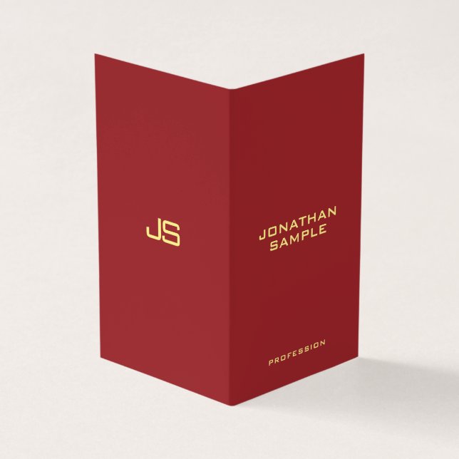 Carte De Visite Élégant Monogramme moderne Pliage vertical initial (Extérieur)