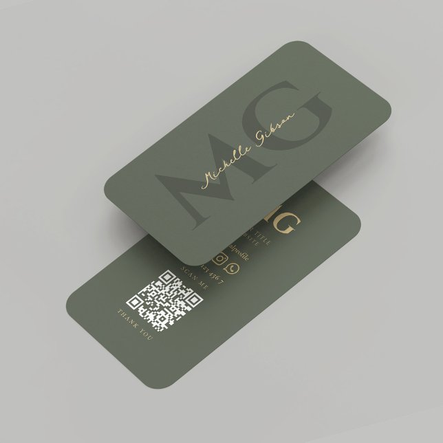 Carte De Visite Élégant Monogramme moderne Sage Green Avocat (Modern Elegant Monogram Sage Green Lawyer Business Card
)