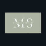 Carte De Visite Élégant monogramme moderne sauge vert professionne<br><div class="desc">Élégant monogramme moderne sauge vert professionnel</div>