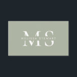 Carte De Visite Élégant monogramme moderne sauge vert professionne<br><div class="desc">Élégant monogramme moderne sauge vert professionnel</div>