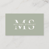 Élégant monogramme moderne sauge vert professionne