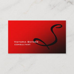 Carte De Visite Élégant Monogramme noir rouge professionnel