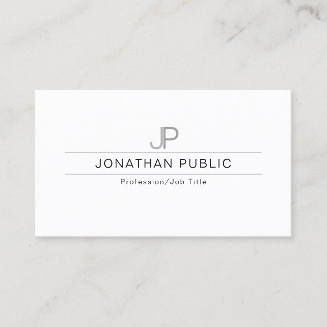 Carte De Visite Élégant Monogramme professionnel moderne simple (Devant)
