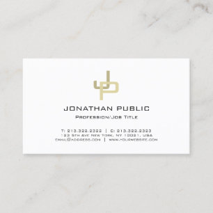 Carte De Visite Élégant Monogramme Professionnel Moderne Simple