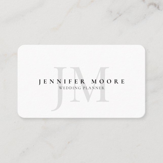 Carte De Visite Élégant Monogramme professionnel noir blanc (Devant)