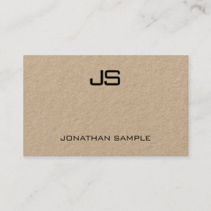 Carte De Visite Élégant Monogramme Real Kraft Papier Moderne