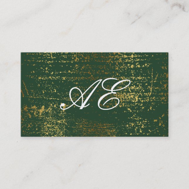 Carte De Visite Élégant Monogramme Script Gold Grunge (Devant)