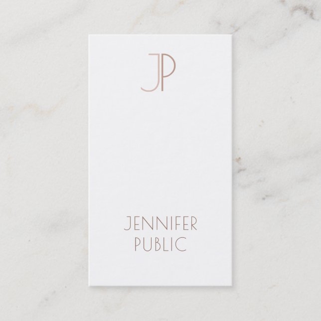 Carte De Visite Élégant Monogramme Simple Moderne Luxe Professionn (Devant)