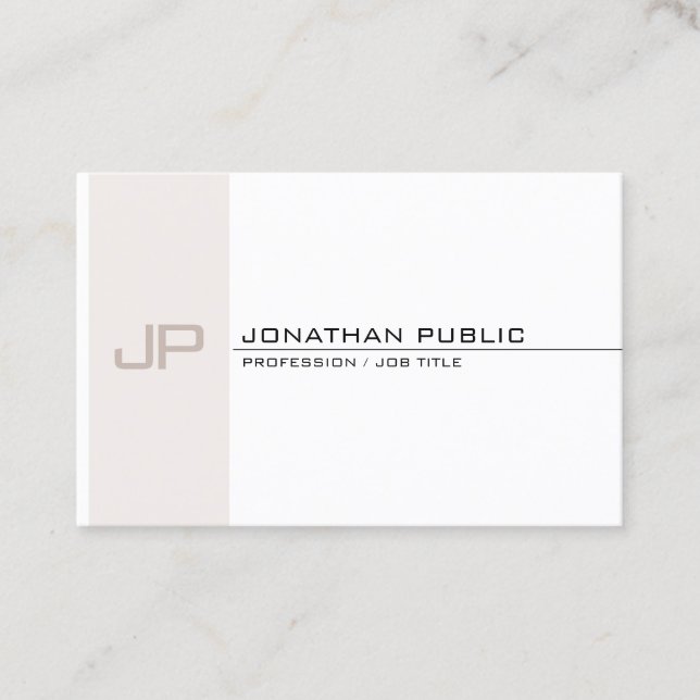 Carte De Visite Élégant Monogramme tendance Moderne Simple Modèle (Devant)