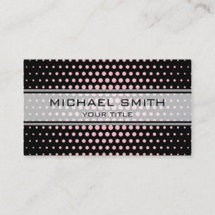 Carte De Visite Élégant Motif à points de polka rose