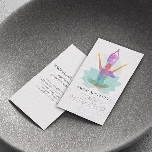 Carte De Visite Élégant motif de lotus de méditation de yoga à l'a