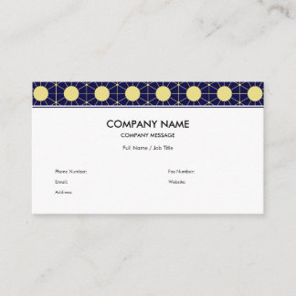 Carte De Visite Élégant motif géométrique en carreaux de bleu mari