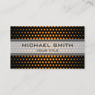 Carte De Visite Élégant Motif Polka orange foncé