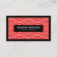 Elégant motif Zèbre Rouge & Blanc Accents Noir