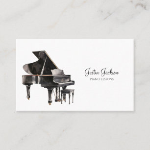 Carte De Visite Elégant musicien de piano professeur de musique