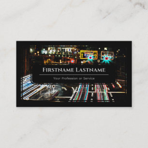 Carte De Visite Élégant néon encadré noir autour