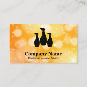Carte De Visite Elégant nettoyage Parties scintillant aquarelle