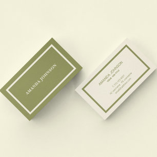 Carte De Visite Élégant Nettoyant Simple Sage Green Professionnel