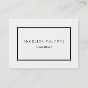 Carte De Visite Élégant noir & blanc minimaliste Plain moderne