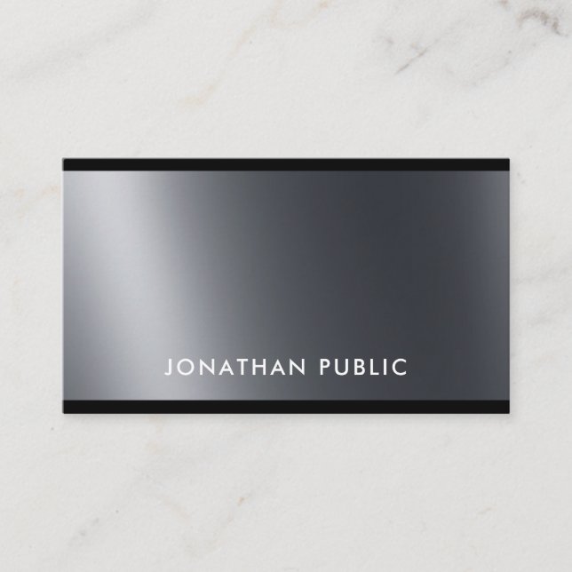 Carte De Visite Élégant Noir Blanc Professionnel Moderne Simple et (Devant)
