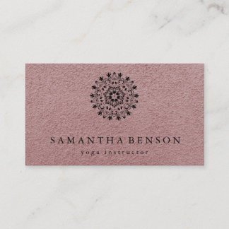 Carte De Visite Élégant noir et blanc Lotus Flower Logo Yoga