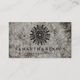 Carte De Visite Élégant noir et blanc Lotus Flower Logo Yoga