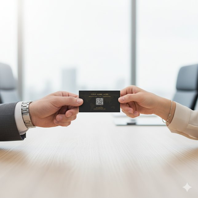 Carte De Visite Élégant Noir et Or Luxe Professionnel (Créateur téléchargé)