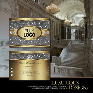 Carte De Visite Élégant or Parties scintillant argent Stars Diamon