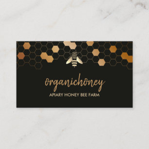 Carte De Visite Élégant or Pure Miel Apiary Apiary Honeycomb