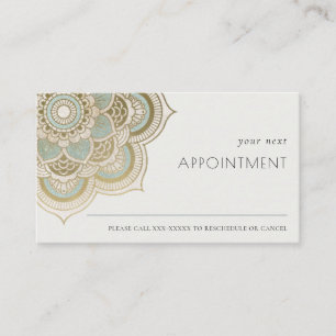 Carte De Visite Elégant Ornate Gold Turquoise Aqua Mandala Nominat