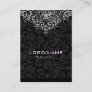 Carte De Visite Élégant ornement Vintage noir et blanc