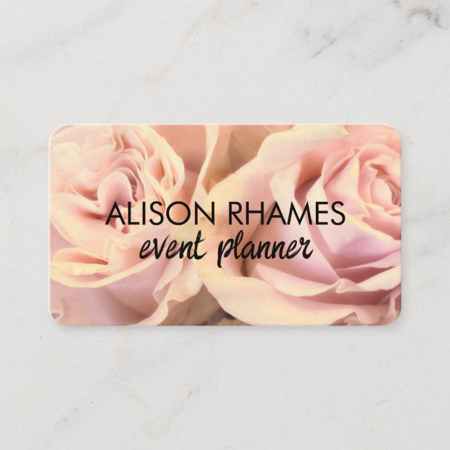Carte De Visite elegant pale pink rose petals custom  (Devant)