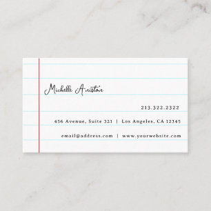 Carte De Visite Élégant papier Carnet à revêtement blanc personnal